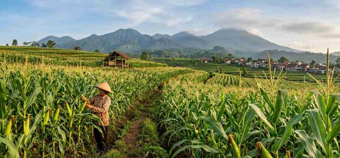 cara siram tanaman jagung