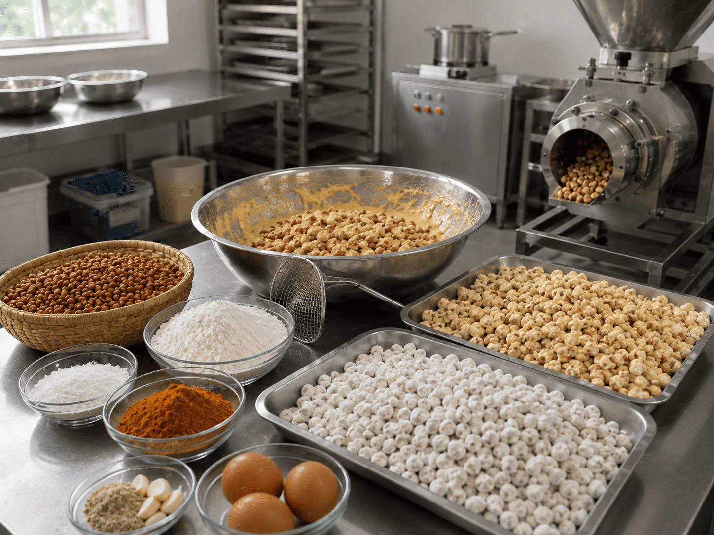 proses pelapisan kacang telur